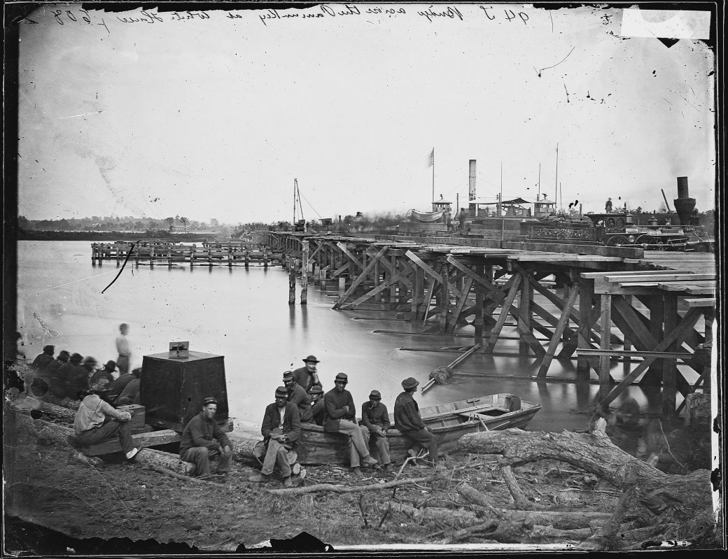 Bridge across Potomac River at White House Landing