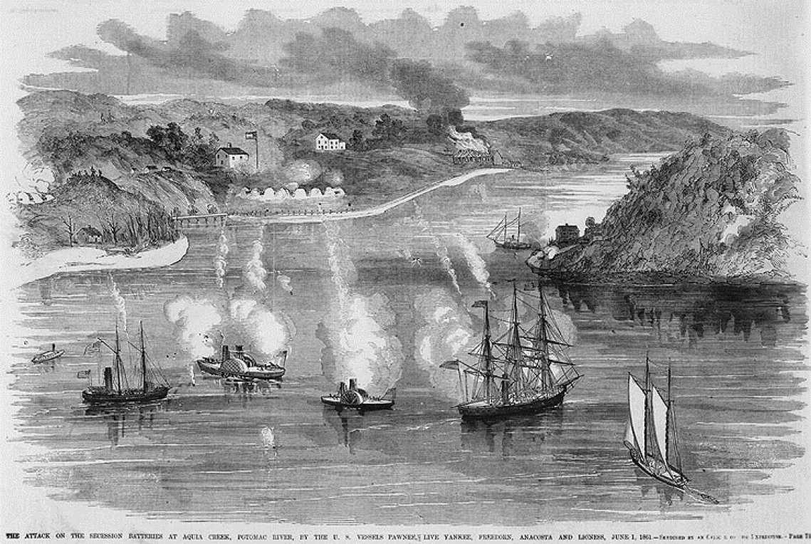 Attack on the Confederate Batteries at Aquia Creek June 1 1861