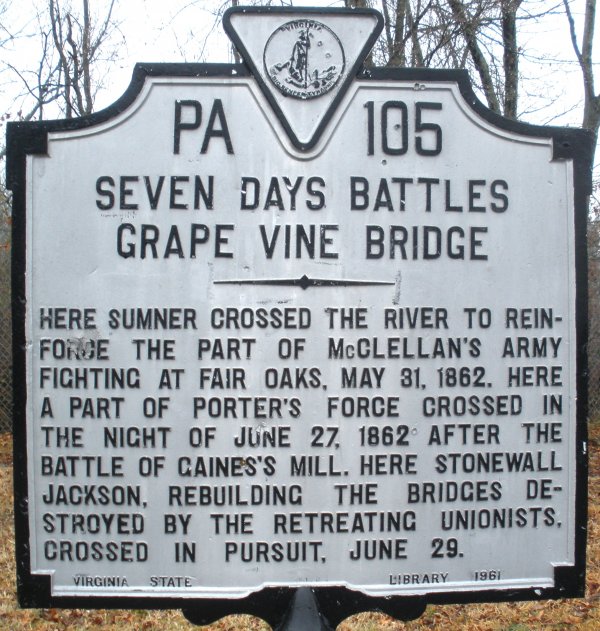 Grapevine Bridge Historical Marker