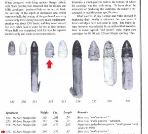 Gomez & Mills Multi-Ring Bullet for 60 Bore Sharps Rifle