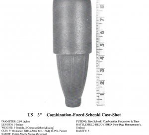 Federal 3-Inch Schenkl "Case-Shot" Shell with Combination Percussion and Time Fuze