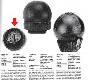 Confederate 6-Pounder Case-Shot Shell with Bormann Time Fuze