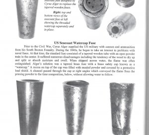 US 8 inch Shell with US Army Seacoast Defense Watercap Fuse