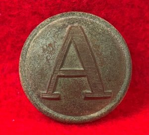 Confederate Artillery Coat Button - "Lined A" - High Quality