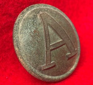 Confederate Artillery Coat Button - "Lined A" - High Quality