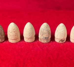 Six .36 Caliber Navy Revolver Bullets