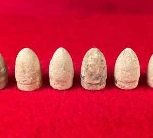 Six .36 Caliber Navy Revolver Bullets