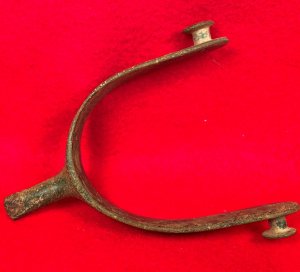  Confederate Cavalry Spur - Strap Studs and Raking Rowel Type