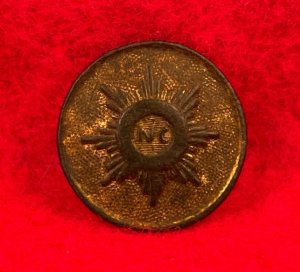 North Carolina "Sunburst" Coat Button with Shank - NC 14 - Rare 17 mm Size