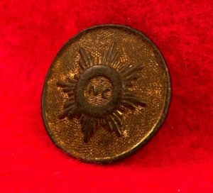 North Carolina "Sunburst" Coat Button with Shank - NC 14 - Rare 17 mm Size