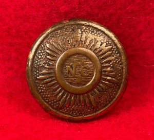 North Carolina "Sunburst" Coat Button - Non-Excavated