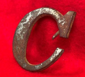 Large Company Letter C - Silvered Cast Brass