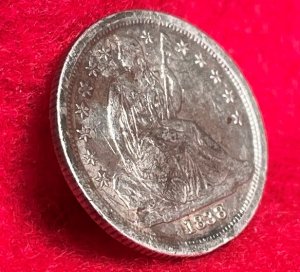 Excavated Seated Liberty Silver Dime - Dated 1838