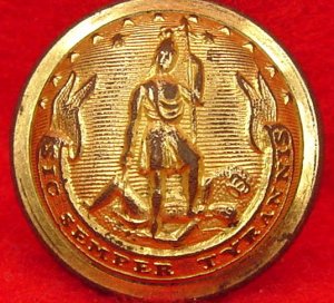 Virginia State Seal "Staff Officer" Coat Button - High Quality