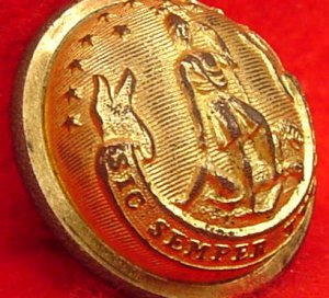 Virginia State Seal "Staff Officer" Coat Button - High Quality