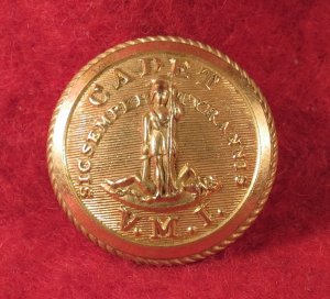 VMI - Virginia Military Institute Cadet Button - R & W Robinson - Coat Thread Remnant