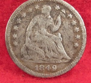 Excavated 1849 Seated Liberty Half Dime