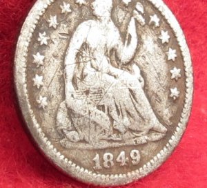 Excavated 1849 Seated Liberty Half Dime