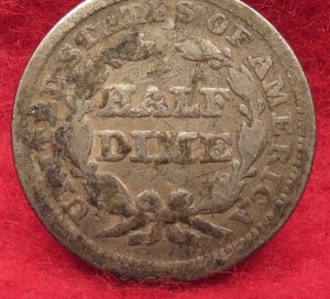 Excavated 1849 Seated Liberty Half Dime