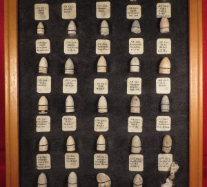 Framed Civil War Bullet Collection Display