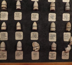 Framed Civil War Bullet Collection Display