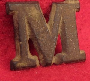 Letter "M" - Cast Brass