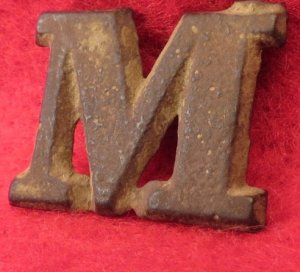 Letter "M" - Cast Brass