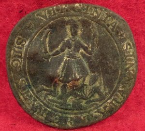 Virginia State Seal Coat Button - Flattened