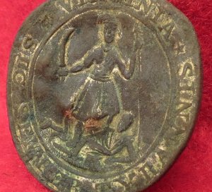 Virginia State Seal Coat Button - Flattened