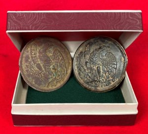 Two Maine "Burnside" Eagle Plates in Box with Provenance - Recovered 1956