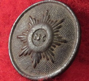 North Carolina Sunburst Button - NC 14 - Scarce 17 MM Size