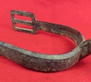 Federal Cavalry Spur - Cast-in Groove Type with Beveled Edge and File Marks