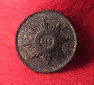 North Carolina "Sunburst" Coat Button with Shank - NC 14 - Rare 17mm Size