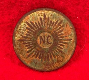 North Carolina Sunburst Coat Button with Shank - NC 14