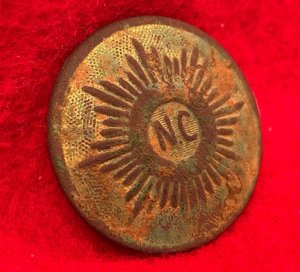 North Carolina Sunburst Coat Button with Shank - NC 14