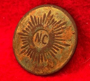 North Carolina Sunburst Coat Button with Shank - NC 14