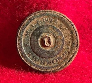 Confederate Artillery Coat Button - Richmond Manufacturer