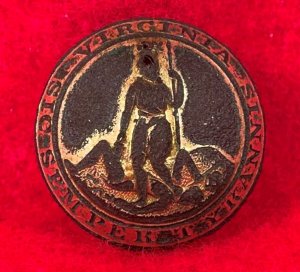 Virginia State Seal Coat Button - Missing Back