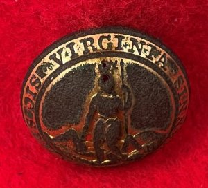 Virginia State Seal Coat Button - Missing Back