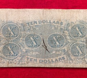 Confederate Ten Dollar Note - 1863 - CC