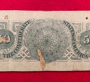 Confederate Fifty Dollar Note - 1862