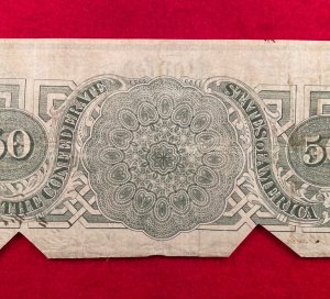 Confederate Fifty Dollar Note - 1863 - COC