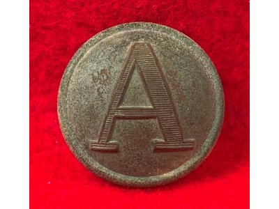 Confederate Artillery Coat Button - "Lined A" - High Quality