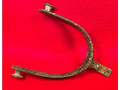  Confederate Cavalry Spur - Strap Studs and Raking Rowel Type