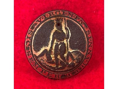 Virginia State Seal Coat Button - Missing Back