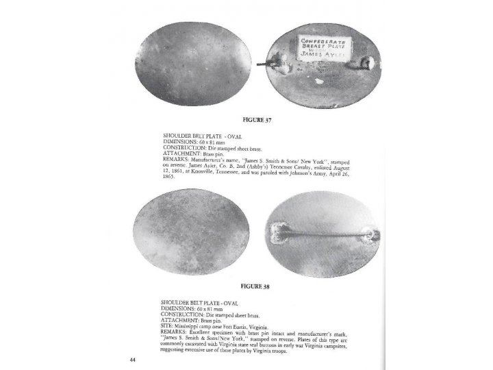 "Confederate General Service Accoutrement Plates" - Signed by the Author 