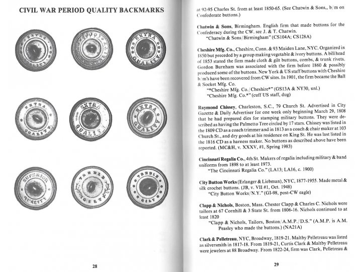 American Military Button Makers and Dealers; Their Backmarks & Dates - Signed by William F. McGuinn