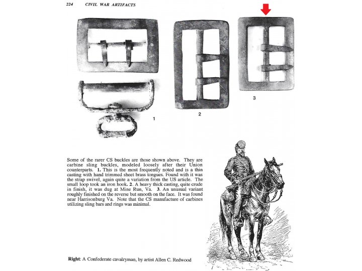 Confederate Carbine Sling Buckle - Non-Excavated Rare Small Type