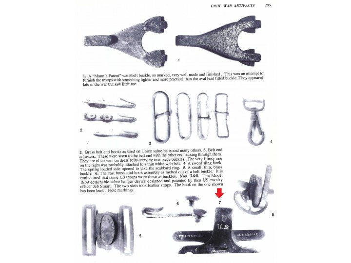 Model 1859 "J.E.B. Stuart" Detachable Sword Hanger - Marked "US" / "Frankford Arsenal"