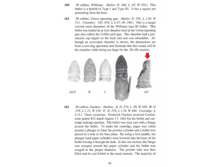 Confederate .58 Caliber Gardner "Blow-Thru" Bullet